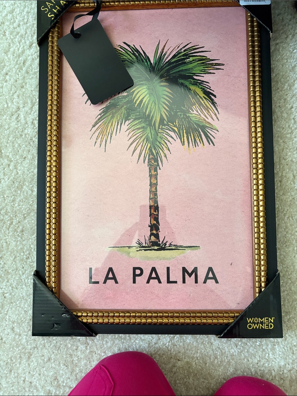 La Palma Pink Palm Tree Wall Art by sapna shah